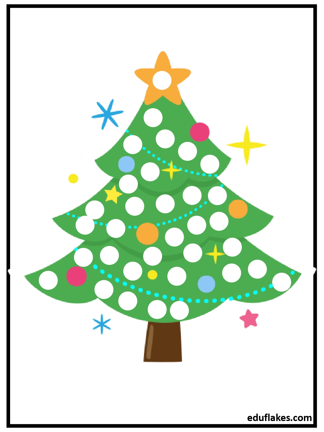 christmas winter do-a-dot free pdf printable - eduflakes